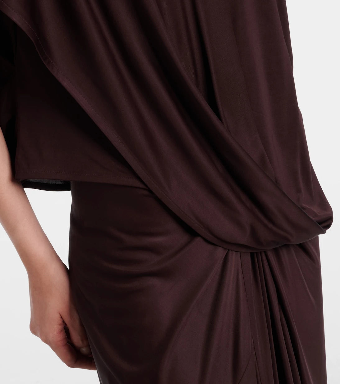Dries Van Noten - Scarf-detail draped satin top