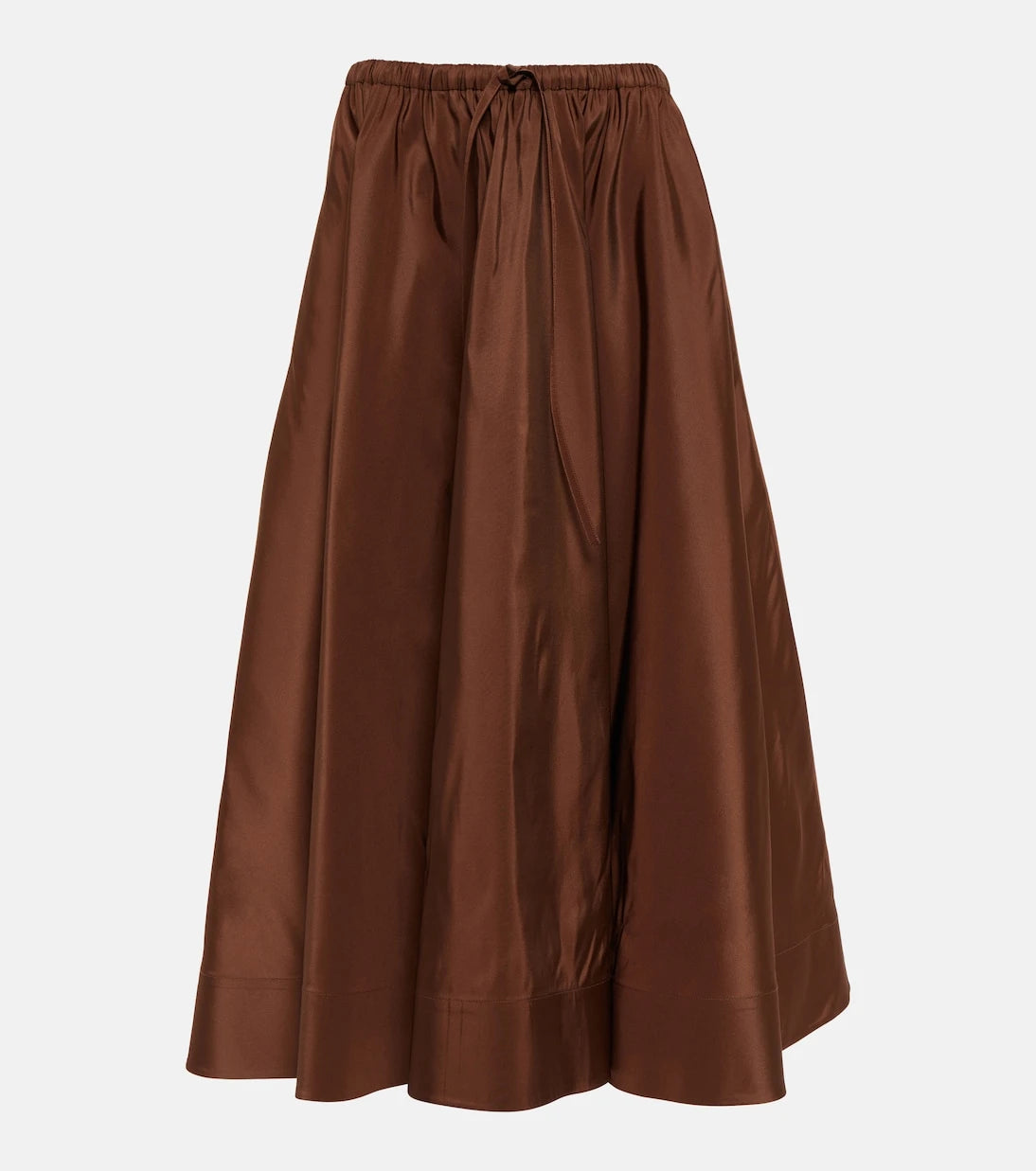 Valentino - Pleated silk midi skirt