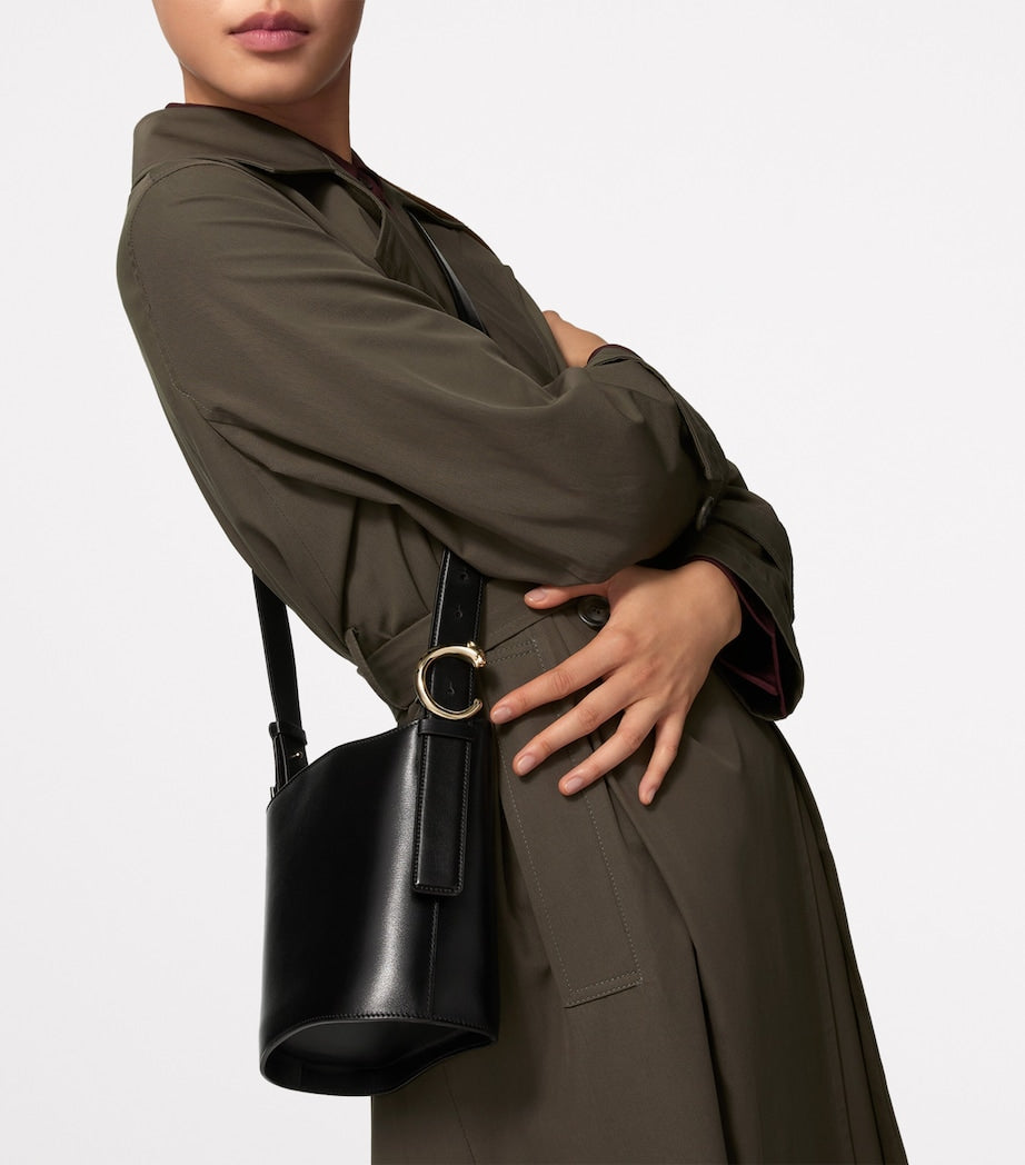 Cartier Black Small Leather Panthère C de Cartier Bucket Bag