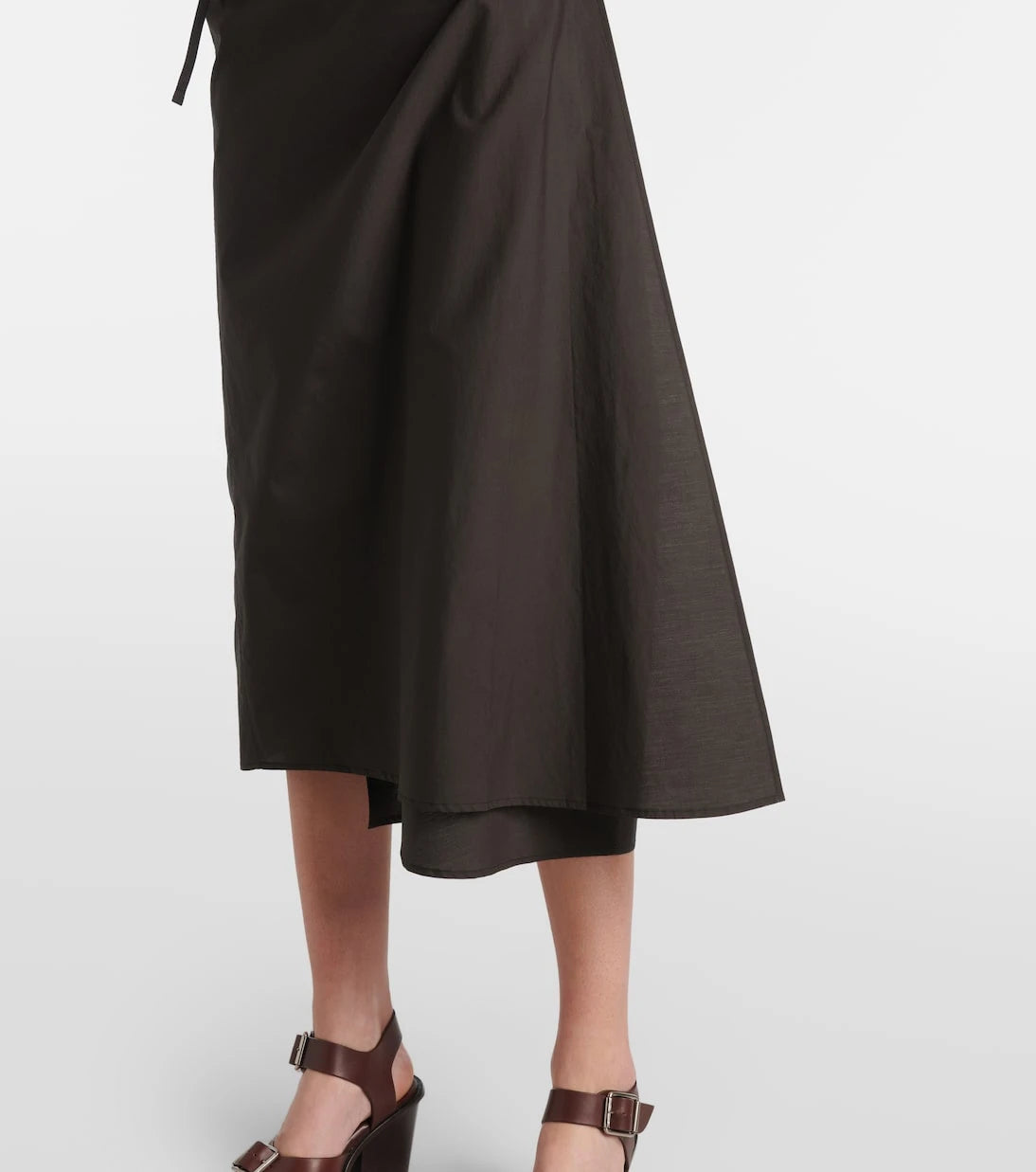 Lemaire - Draped cotton and silk shirt dress