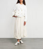 MAX&Co. White Canvas Balloon Midi Skirt