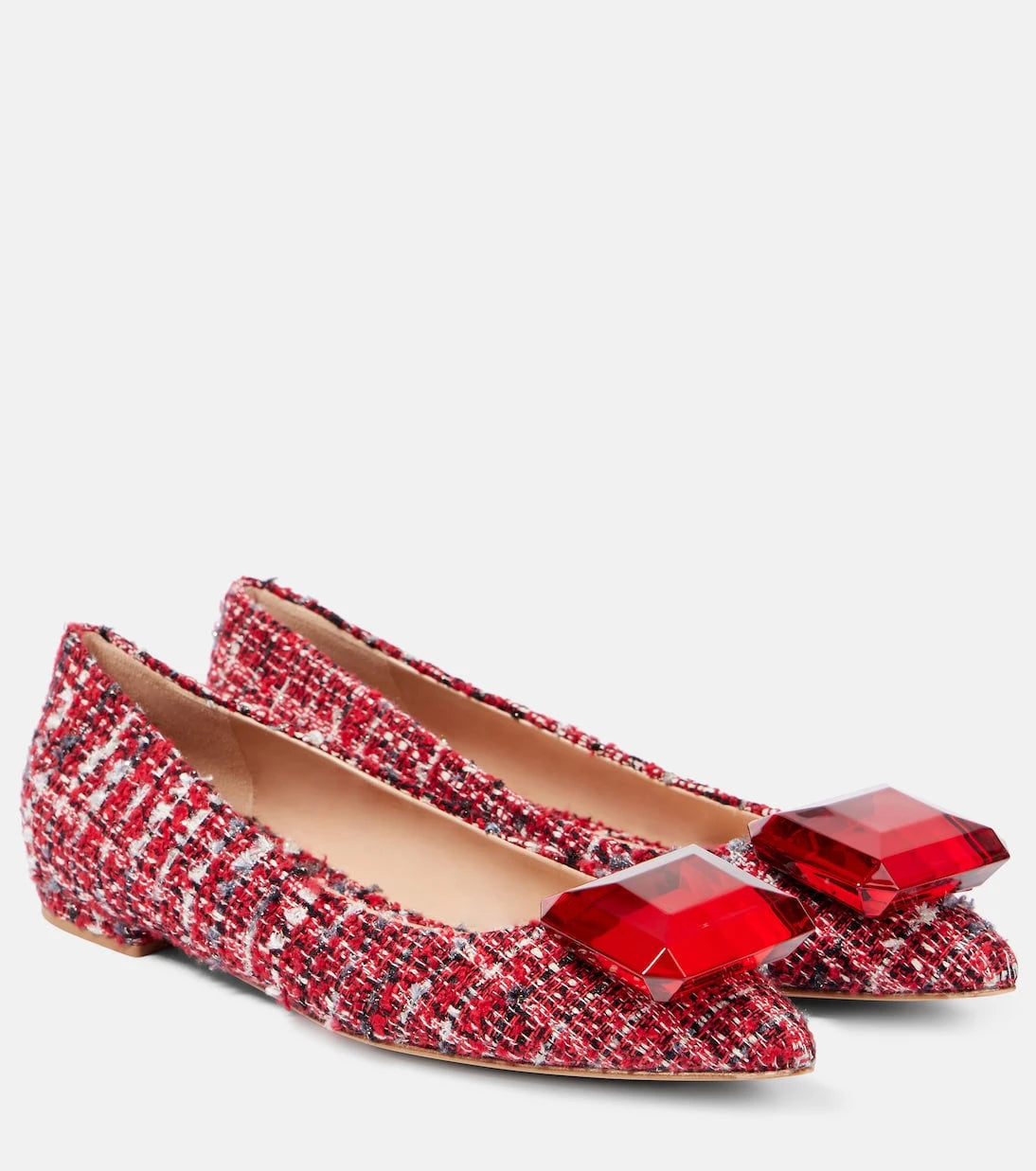 Gianvito Rossi - Embellished bouclé ballet flats