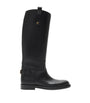Black Calf Leather Cavalier Knee-High Boots