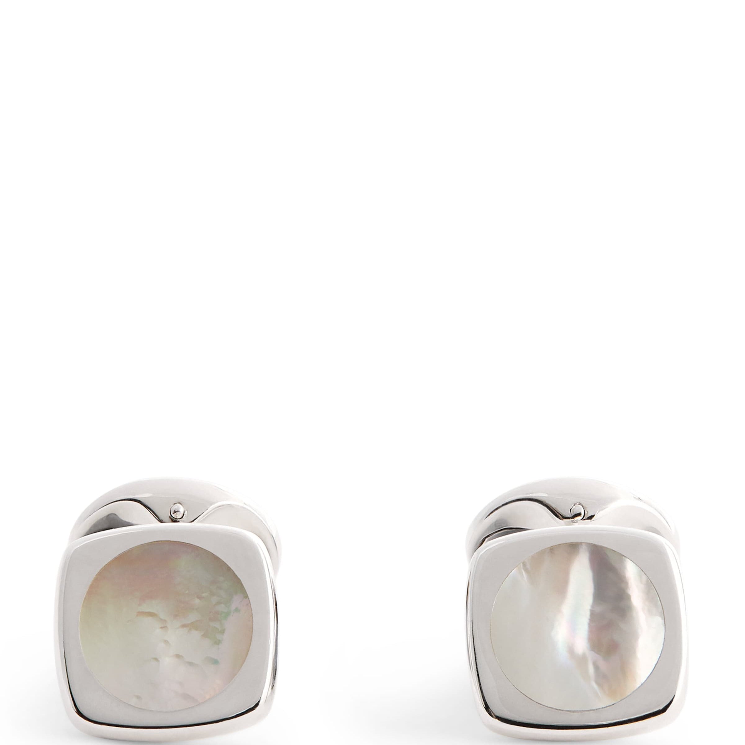 Sterling Silver and Mother-of-Pearl Cushion Cufflinks
