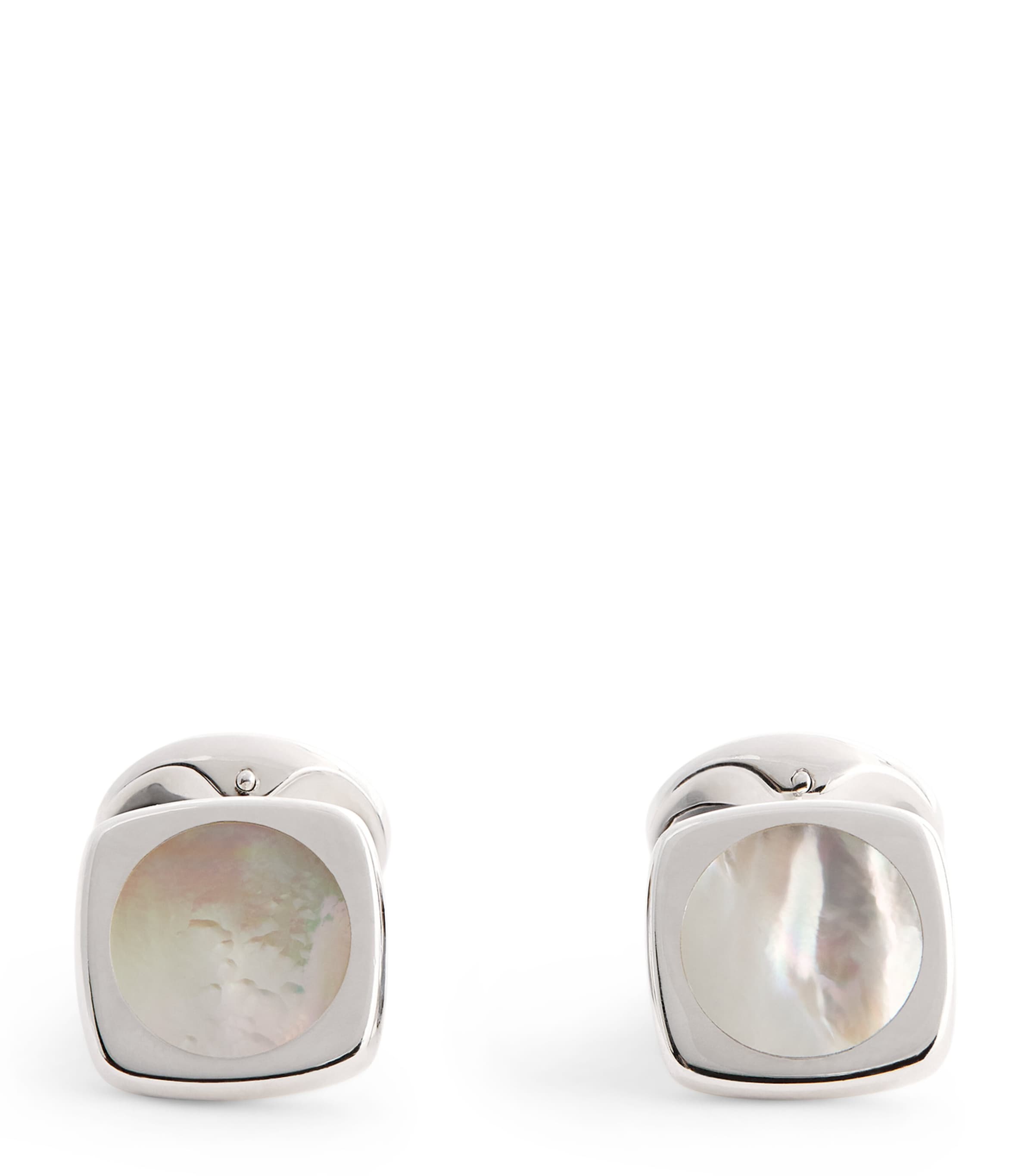 Sterling Silver and Mother-of-Pearl Cushion Cufflinks