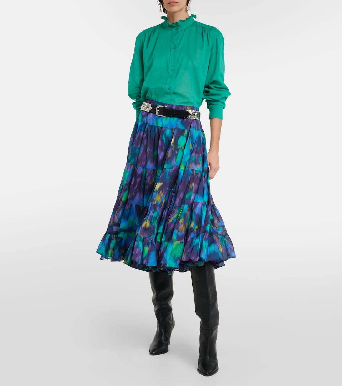 Marant Etoile - Ruffle-trimmed cotton shirt