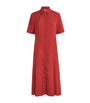 Vince Red Cotton Shirt Midi Dress