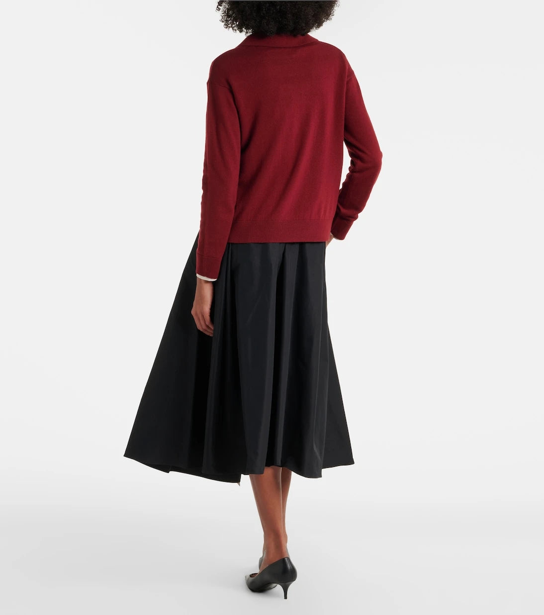'S Max Mara - Baschi pleated cotton-blend midi skirt