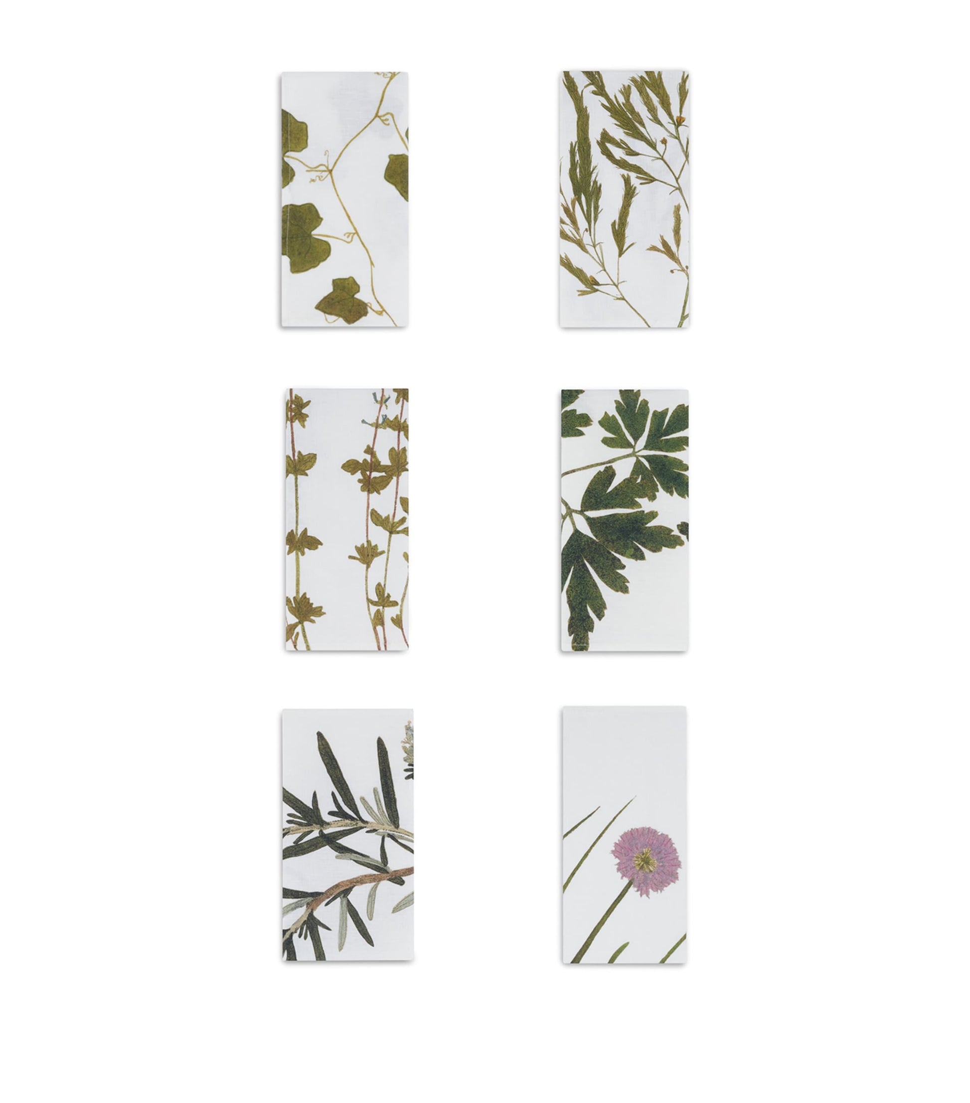 Set of 6 Linen Gastronomic Herb Garden Napkins (50cm x 50cm)
