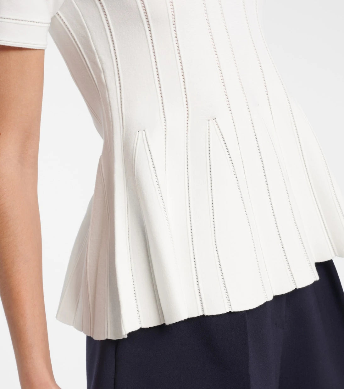 Max Mara - Epoche peplum open-knit top