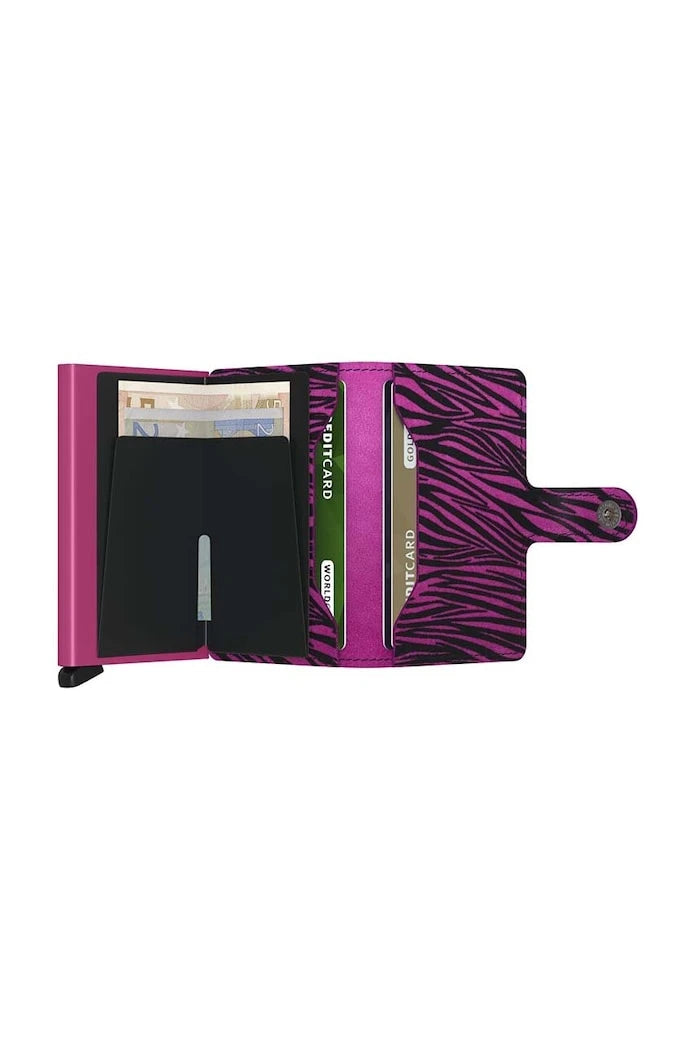 Кожен портфейл Secrid Miniwallet Zebra Fuchsia