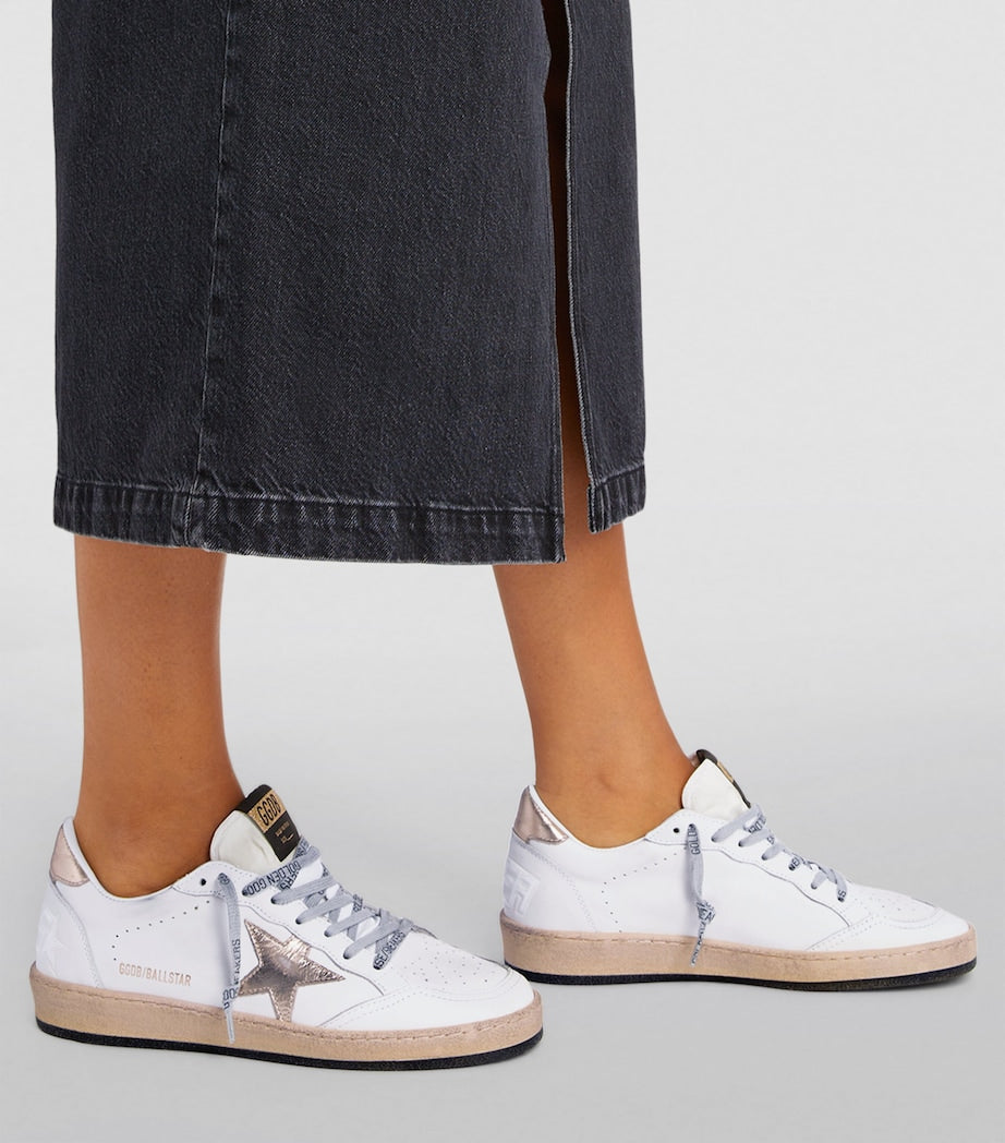 White Leather Ball Star Sneakers