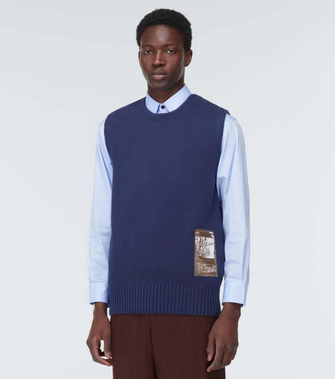 GR10K - Embroidered cotton sweater vest