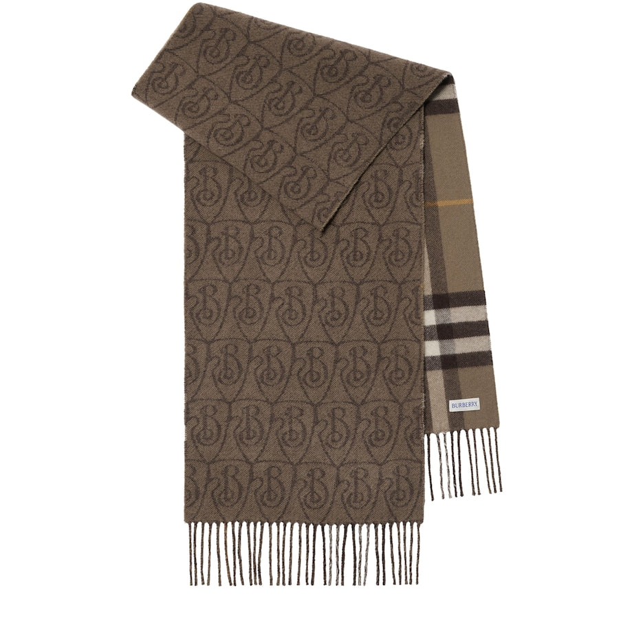 Cashmere Reversible B Shield Scarf