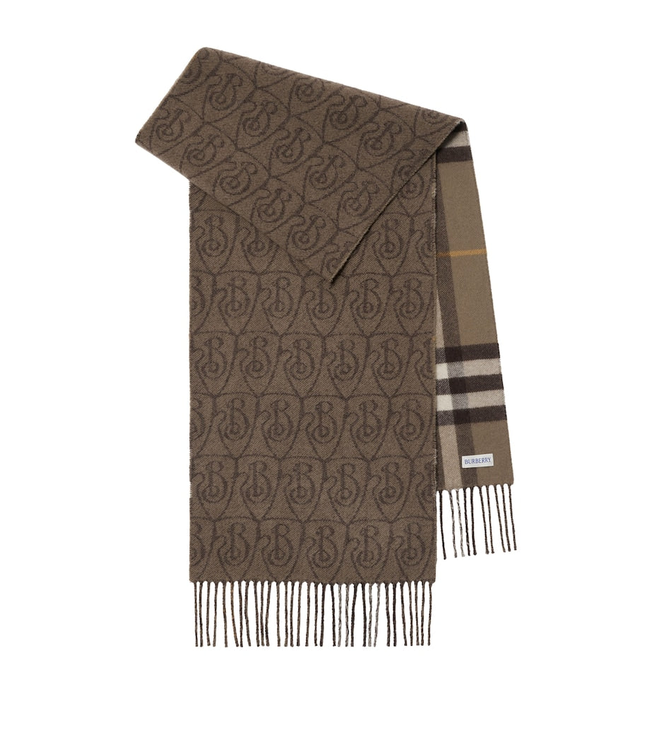 Cashmere Reversible B Shield Scarf