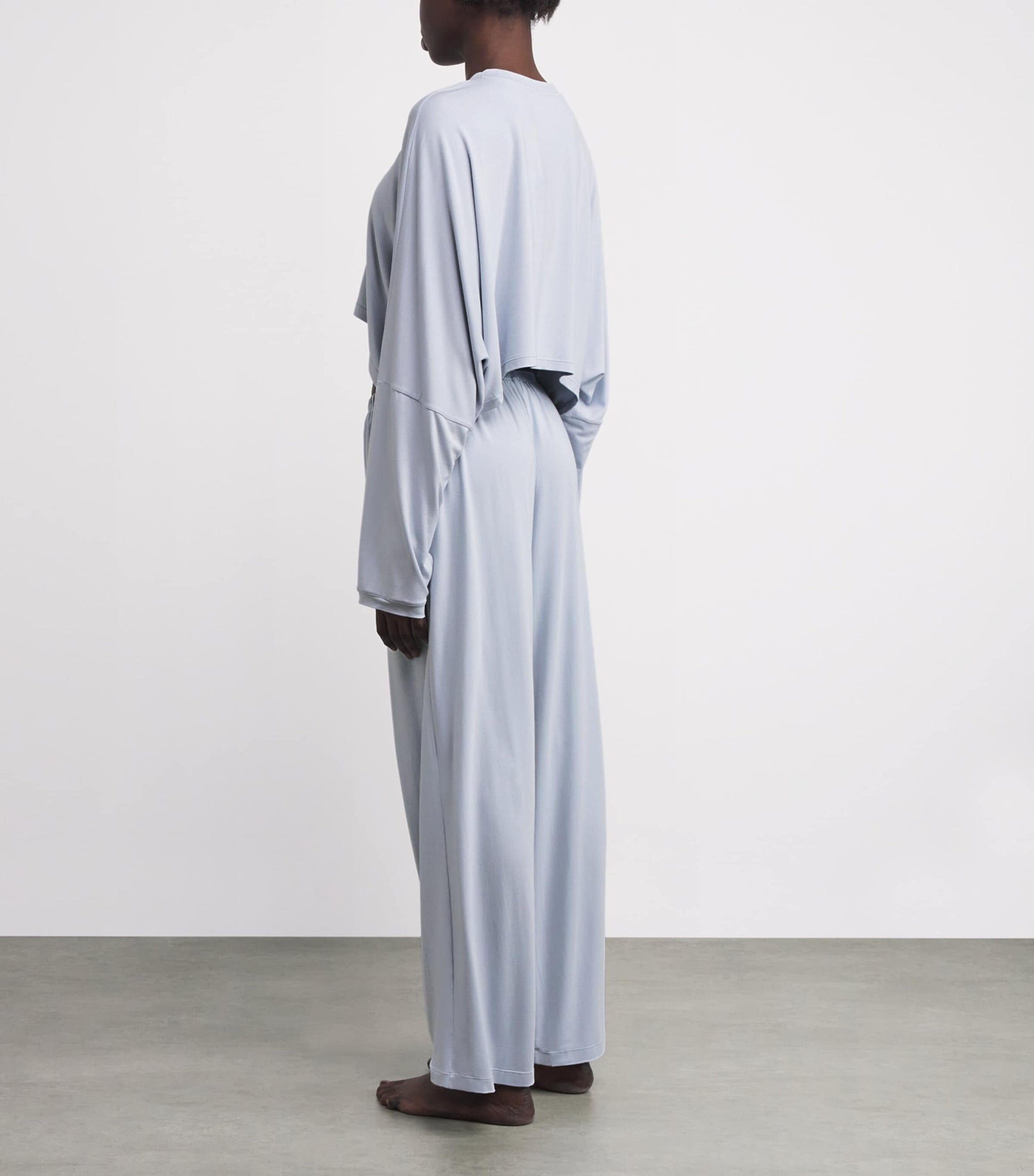 Blue Modal-Blend Henley Pyjama Set