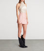 Balmain Pink Tweed Sequinned Mini Skirt