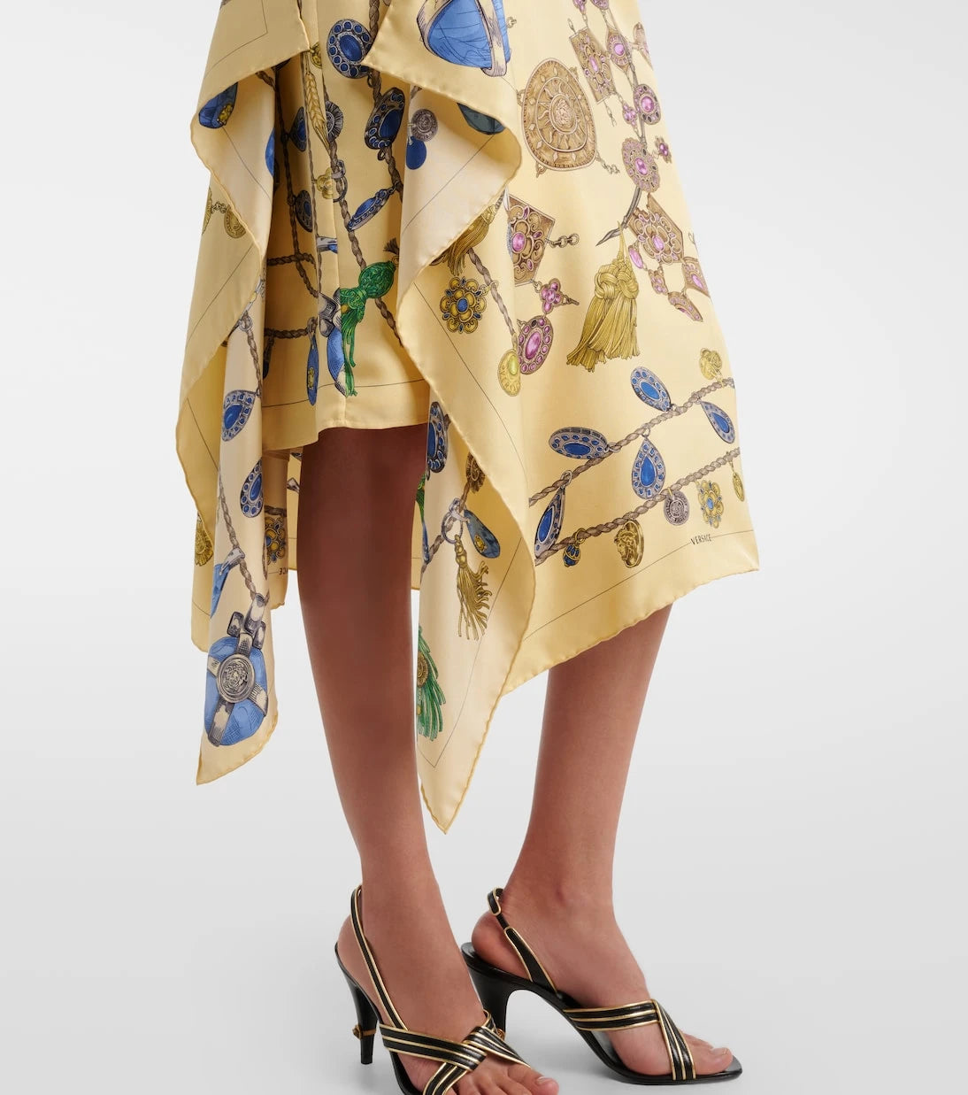 Versace - Printed silk twill wrap skirt