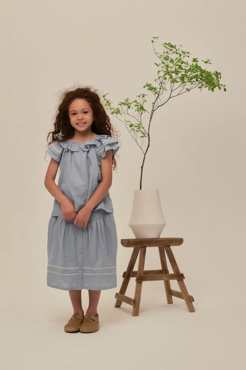 C'era Una Volta - Carlotta ruffled ramie top