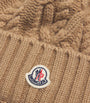 Moncler Beige Virgin Wool-Cashmere Pom-Pom Beanie