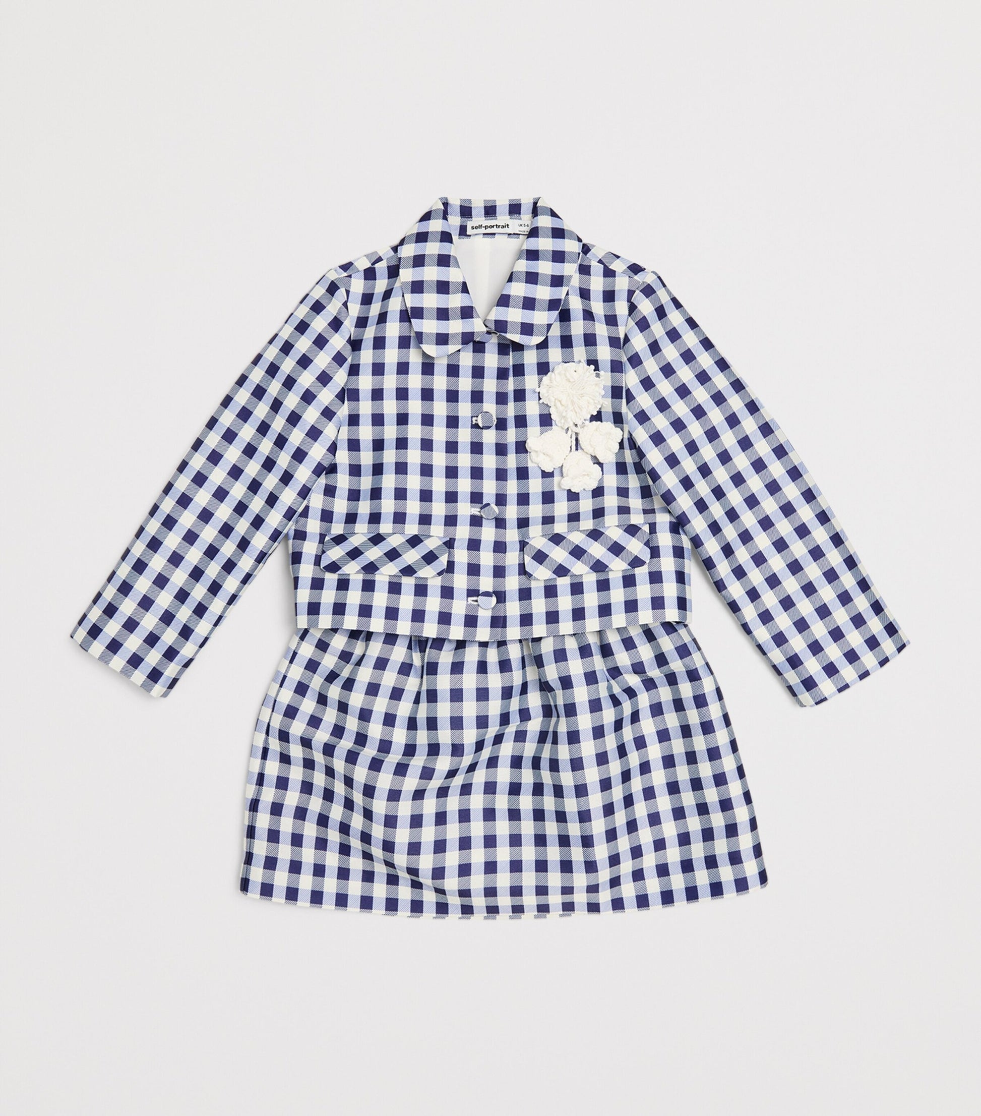 Self-Portrait Kids Taffeta Gingham Jacket (3-12 Years)