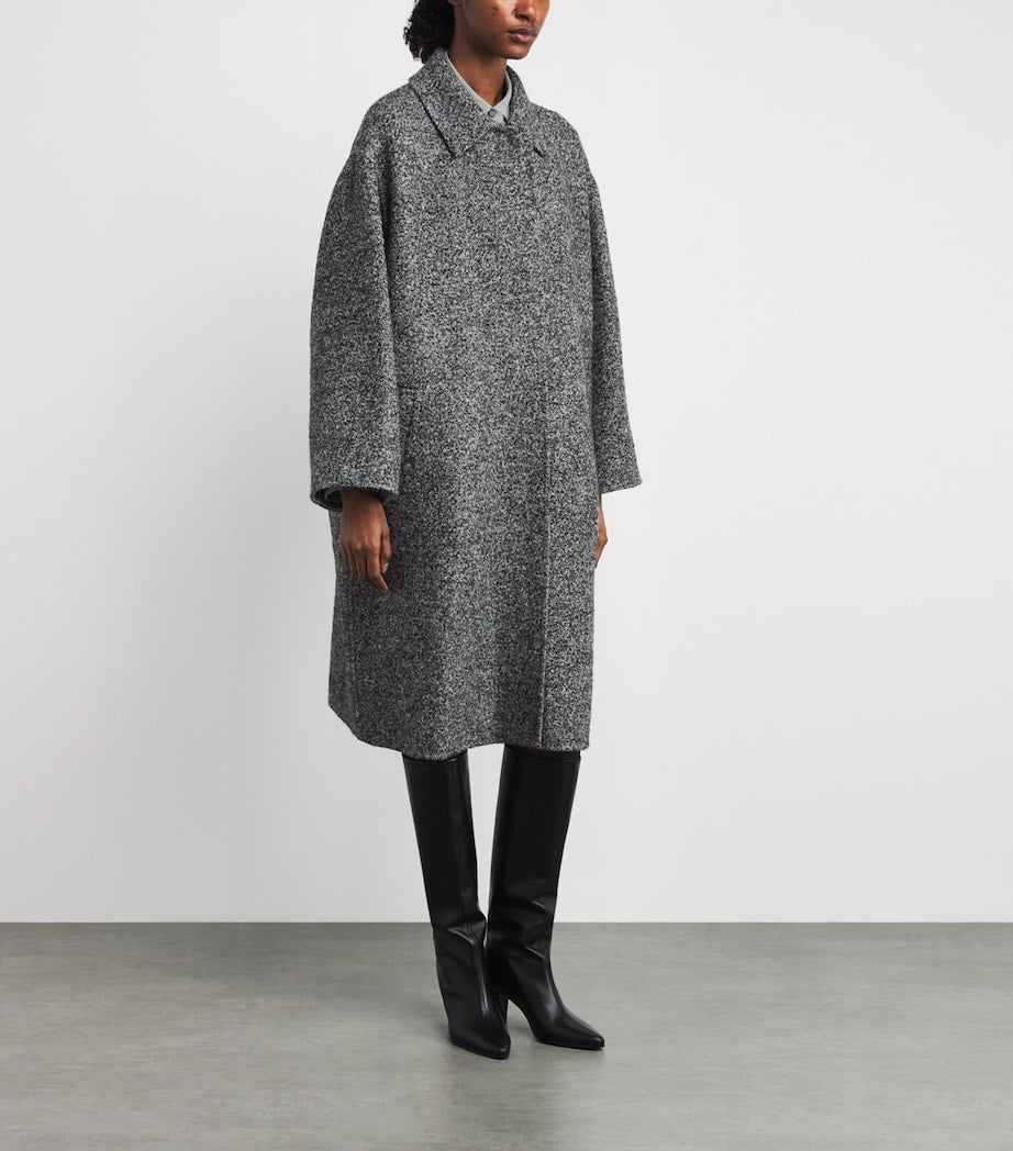 Lafayette 148 Grey Alpaca-Wool Reversible Overcoat