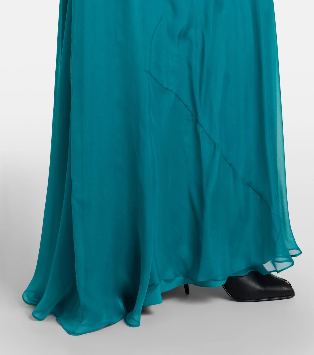 McQueen - Draped silk chiffon bustier gown