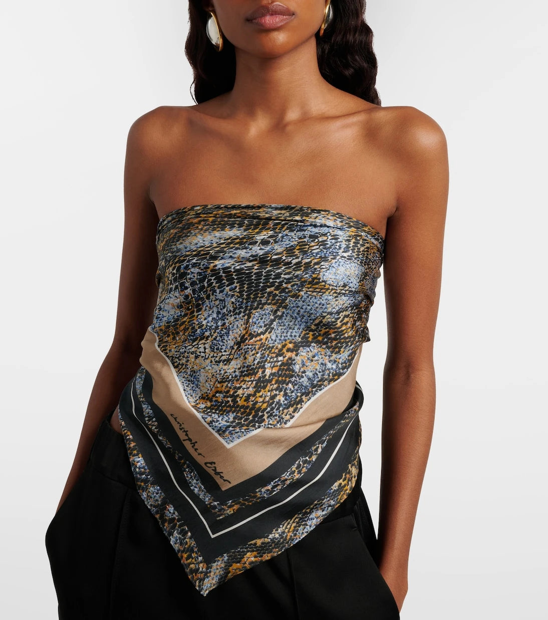 Christopher Esber - Snake-print silk scarf
