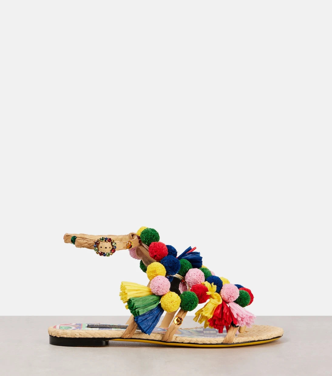 Dolce&Gabbana - Embellished raffia sandals