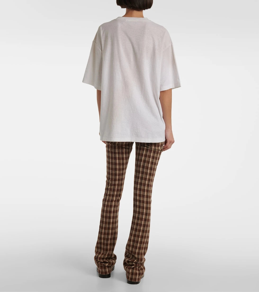 Acne Studios - تي شيرت قطن وقنب بشعار متآكل