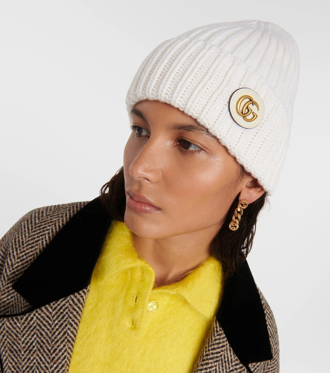 Gucci - Wool and cashmere leather-trimmed beanie