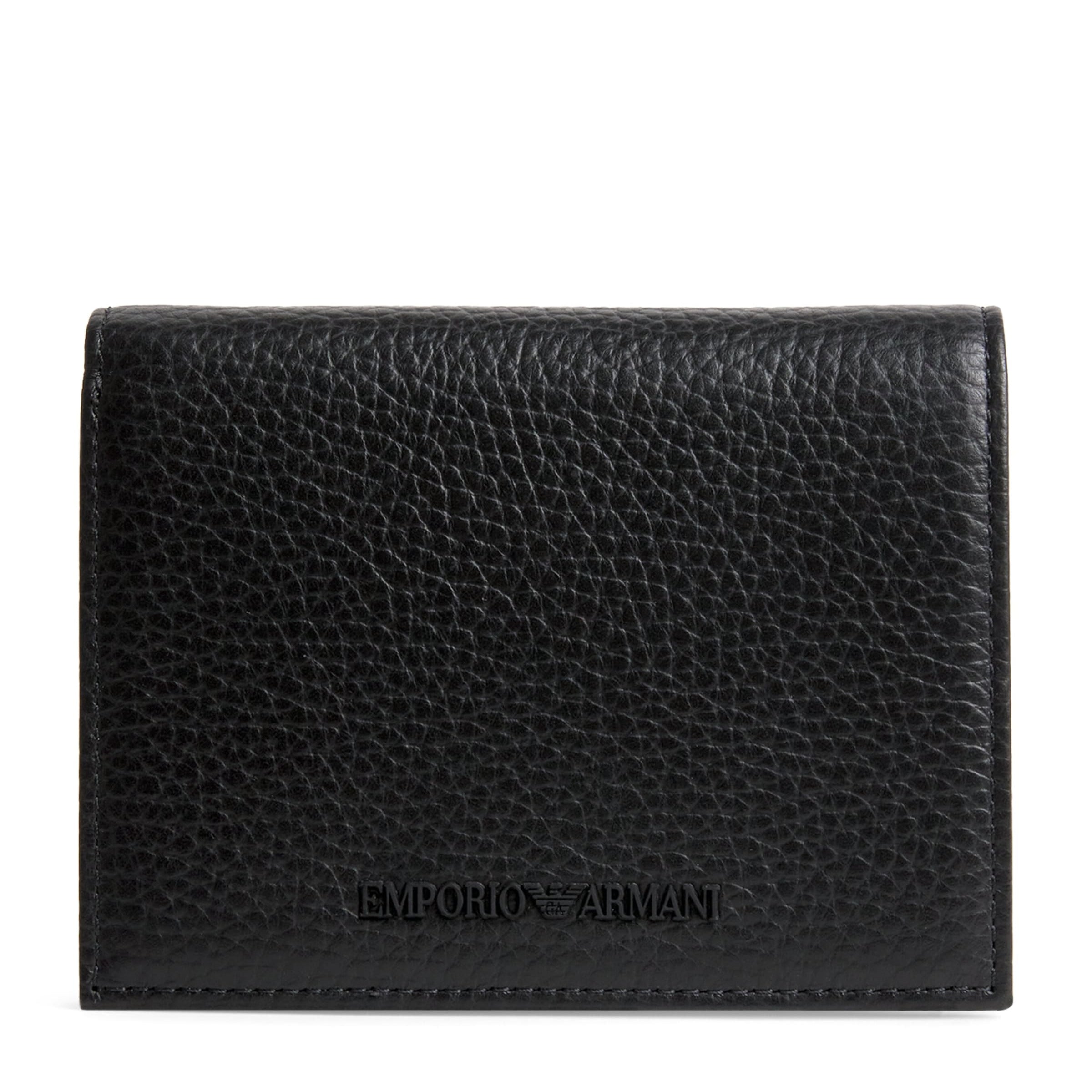 Grained Leather Logo Wallet