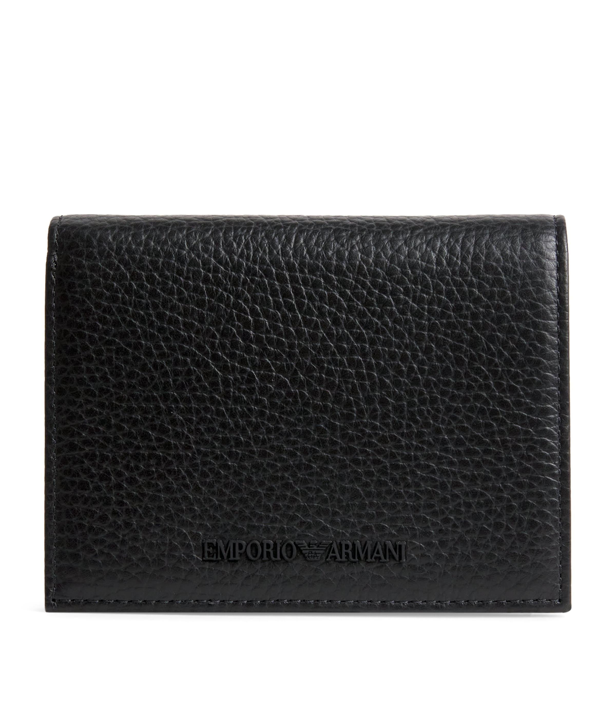 Grained Leather Logo Wallet