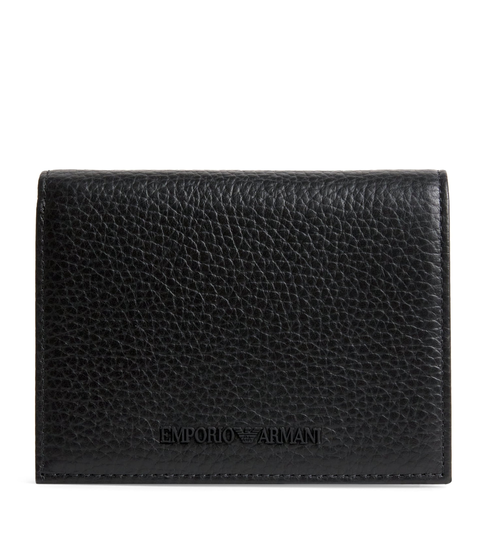 Grained Leather Logo Wallet
