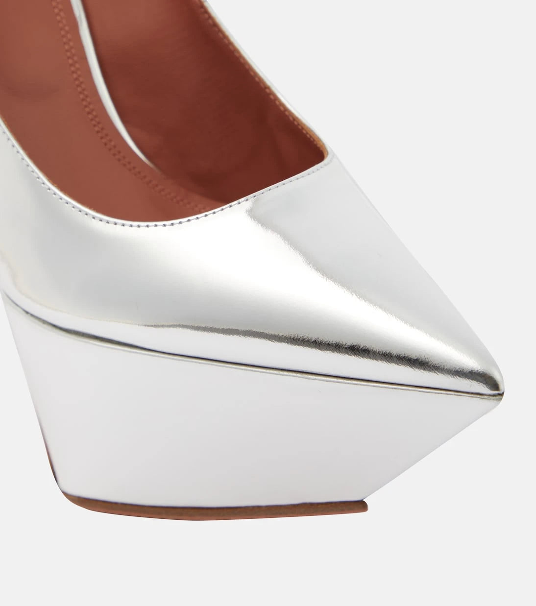 Amina Muaddi - Yigit metallic leather platform pumps