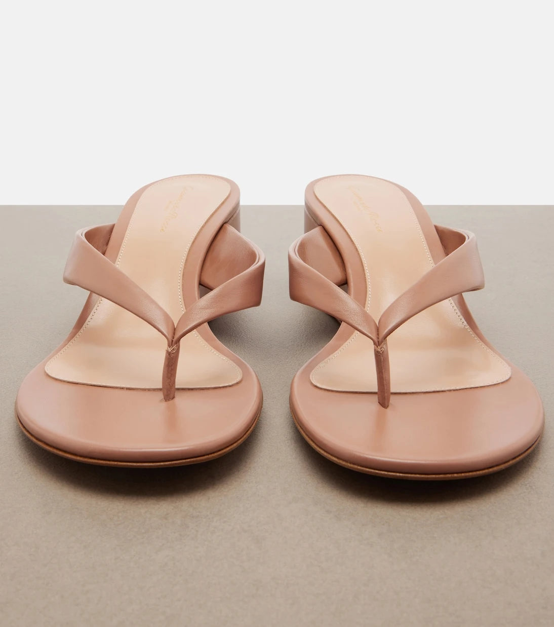 Gianvito Rossi - Leather wedge thong sandals