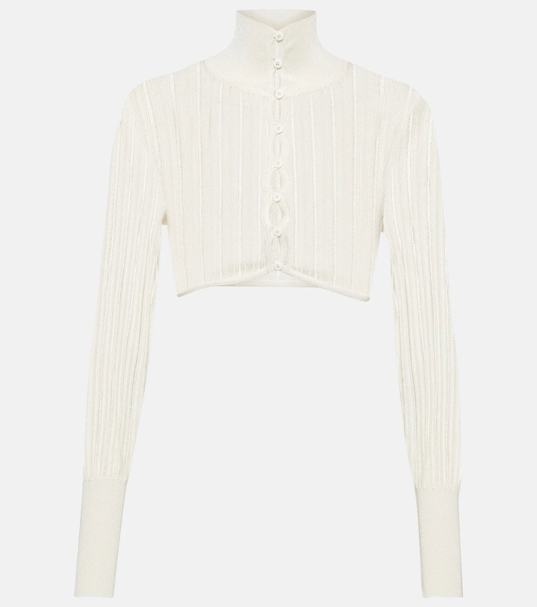 Alaïa - Ribbed-knit cropped cardigan