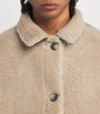 MM6 Maison Margiela Beige Leather Shearling Reversible Jacket