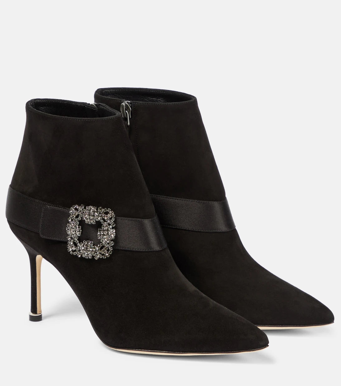 Manolo Blahnik - Plinianu embellished suede ankle boots