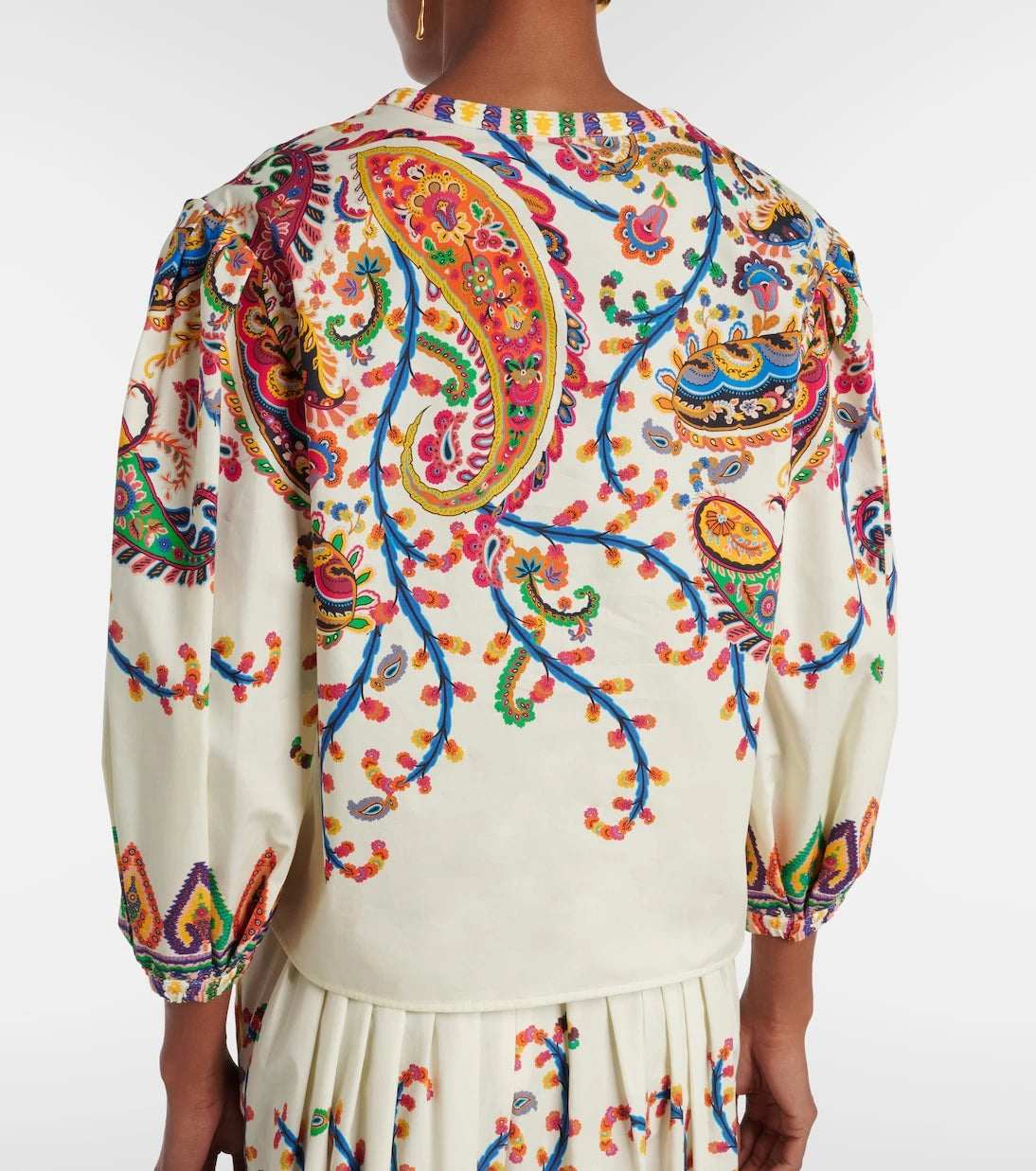 Etro - بلوزة قطنية بطبعة البيزلي