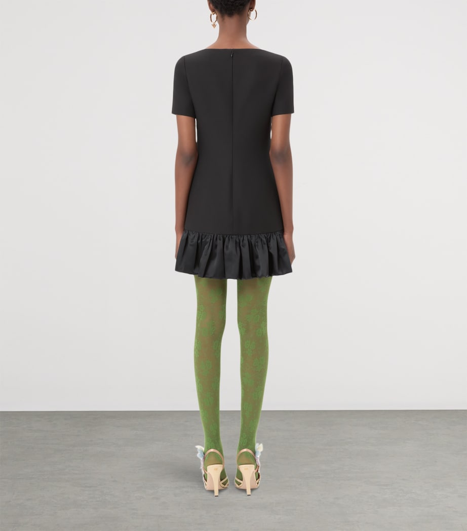 Valentino Black Wool-Silk Mini Dress