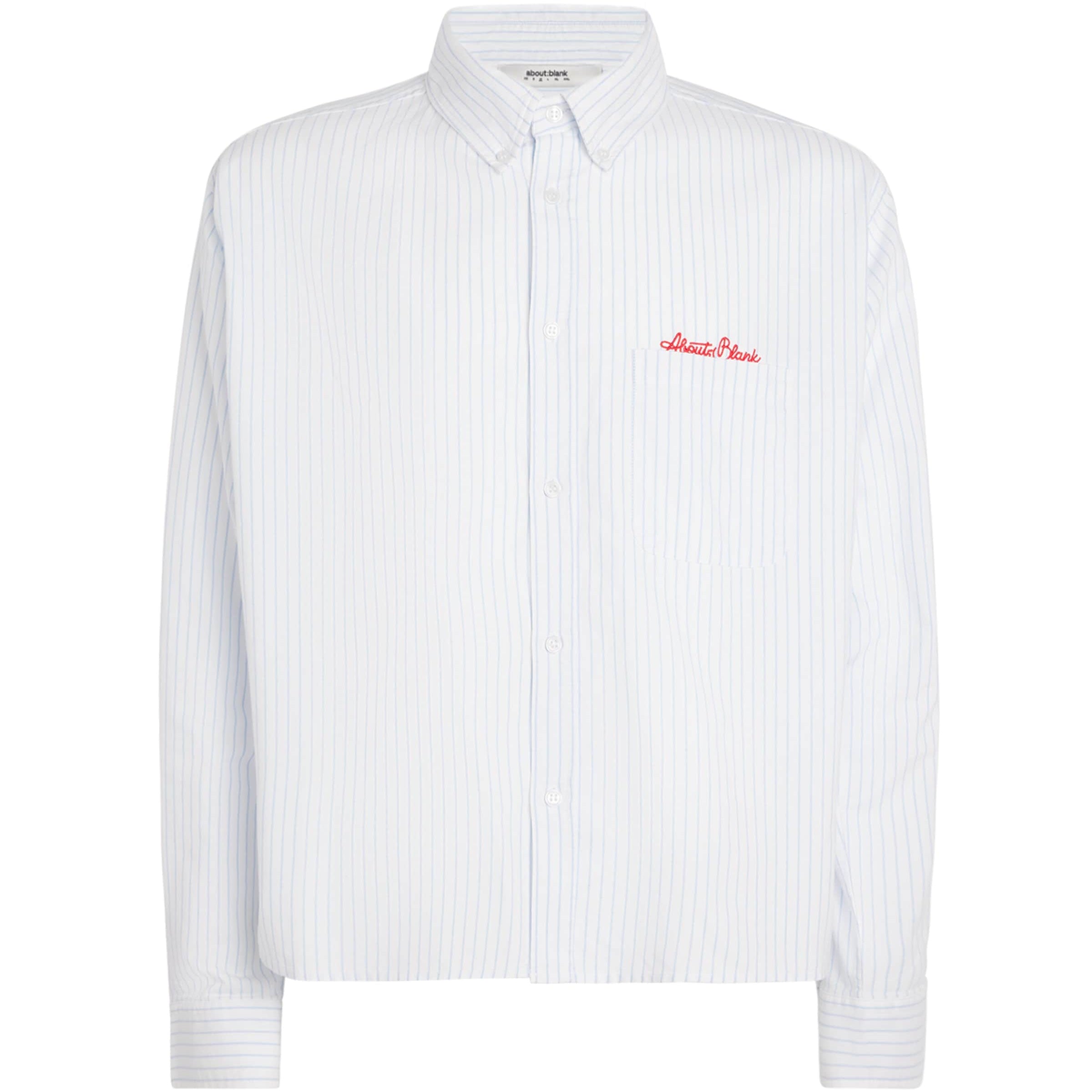 Cotton Oxford Stripe Logo Shirt