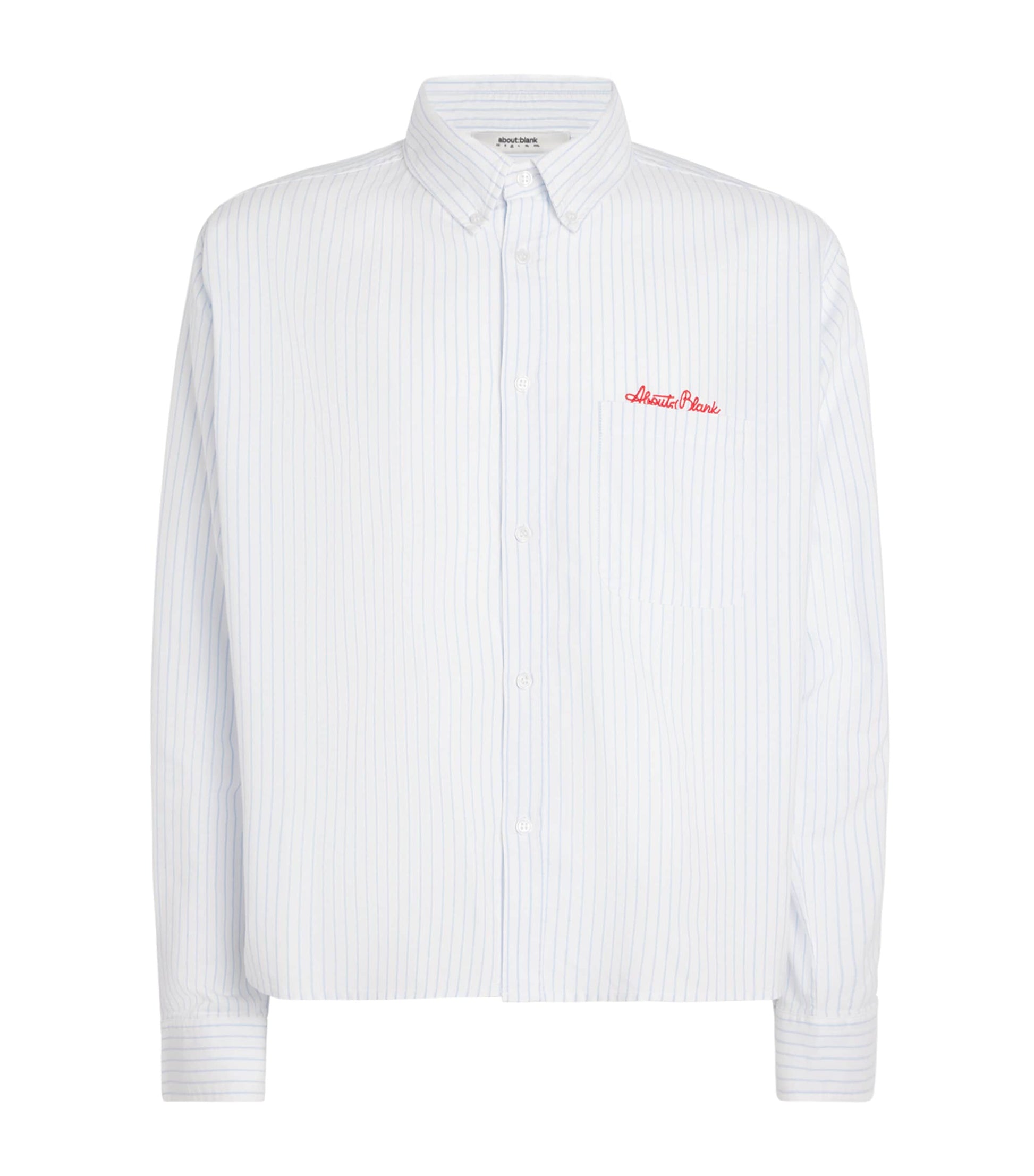 Cotton Oxford Stripe Logo Shirt