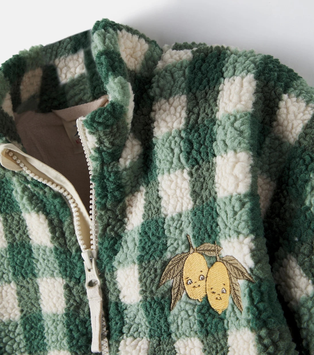 Konges Sløjd - Jody checked embroidered teddy jacket