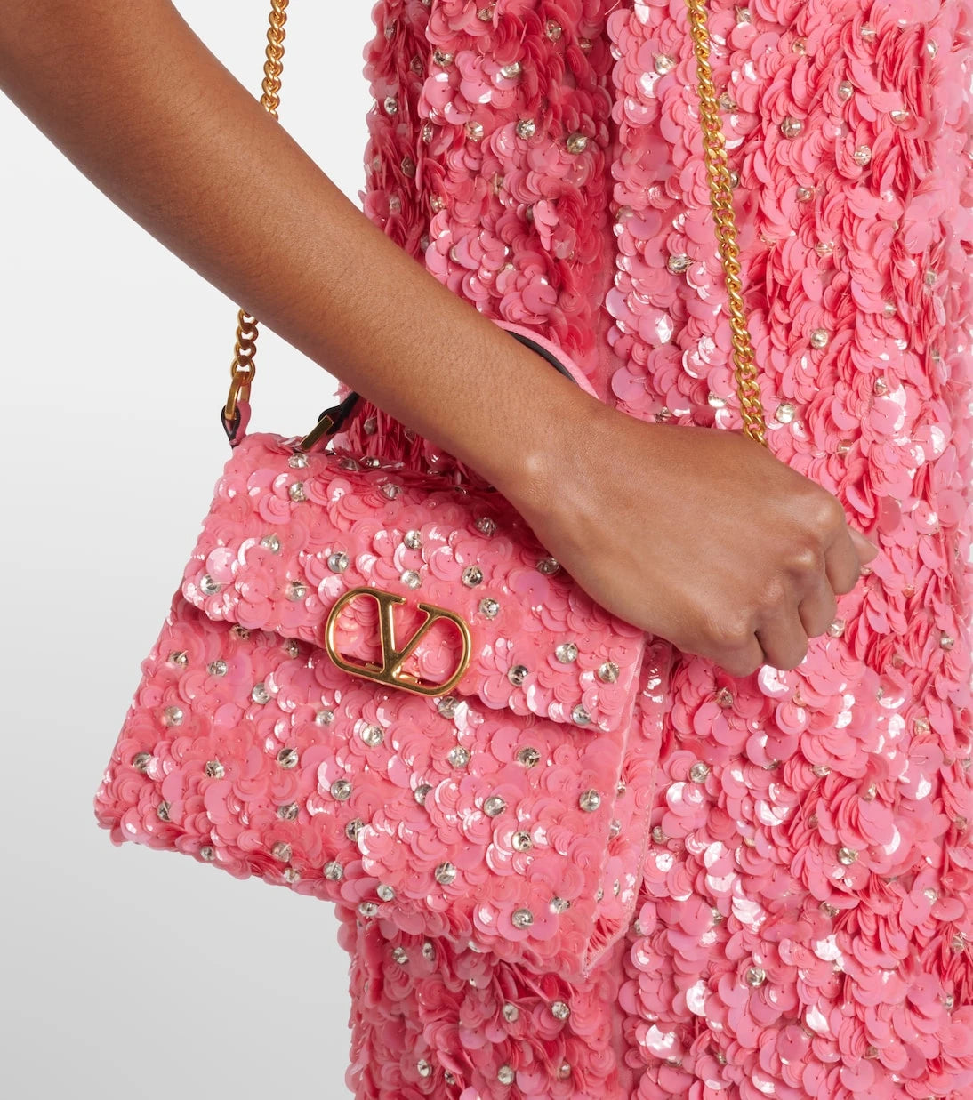 Valentino Garavani - VSling Mini sequined top-handle bag