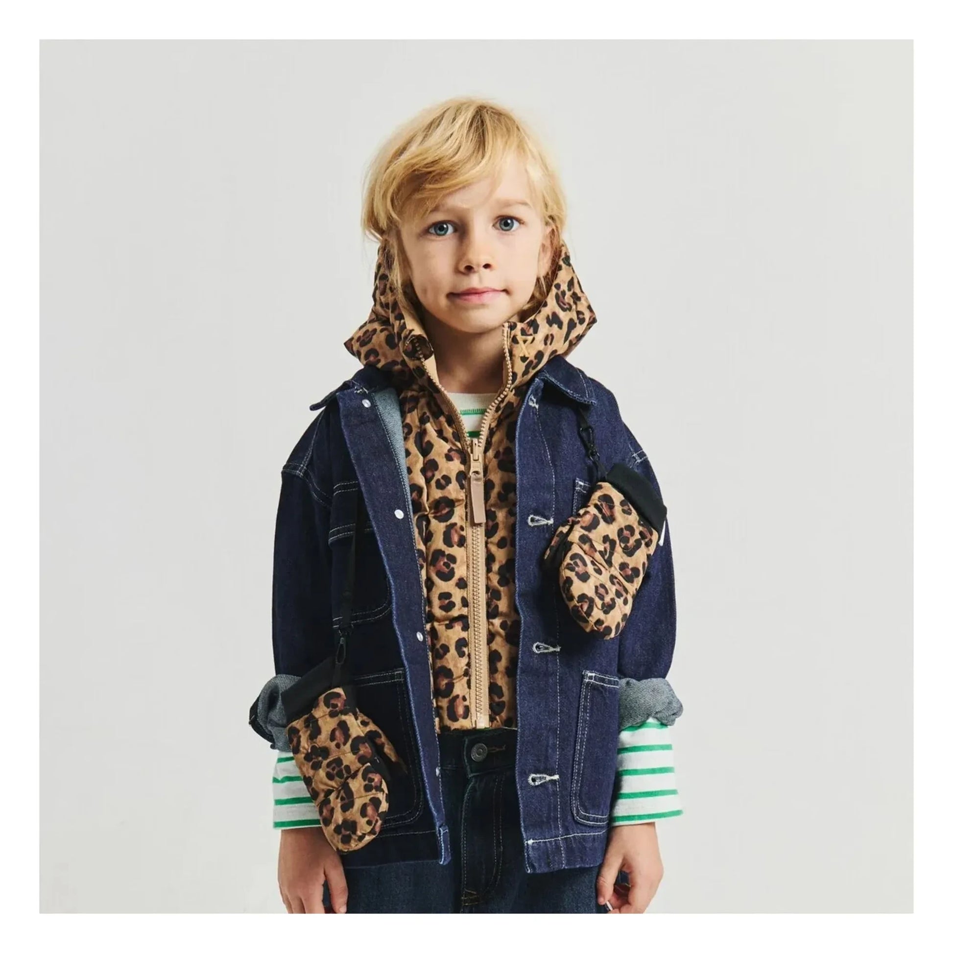 Fudoon - Exclusivité Fudoon X Smallable - Reversible Leopard Hooded Down Jacket | Brown