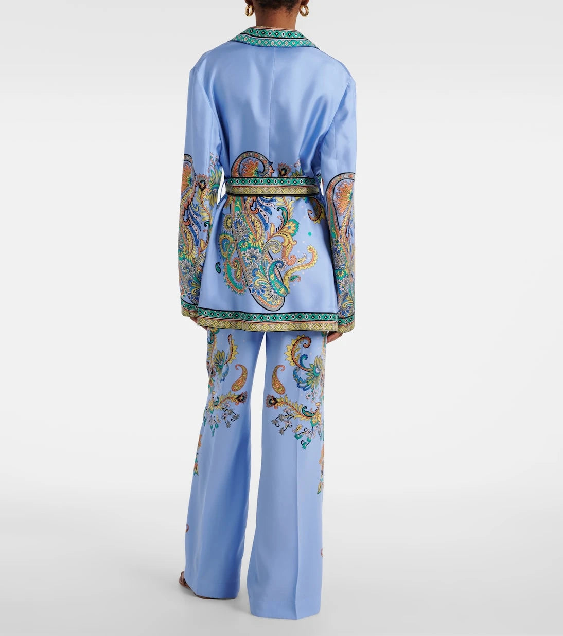 Etro - Paisley silk twill wrap blazer