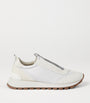 Brunello Cucinelli White Suede Technical Sneakers