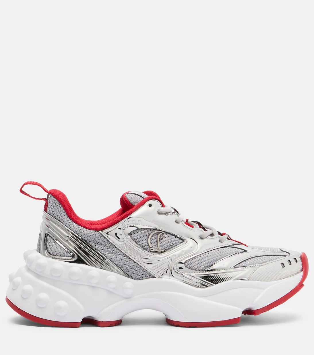 Christian Louboutin - So Flo leather-trimmed sneakers