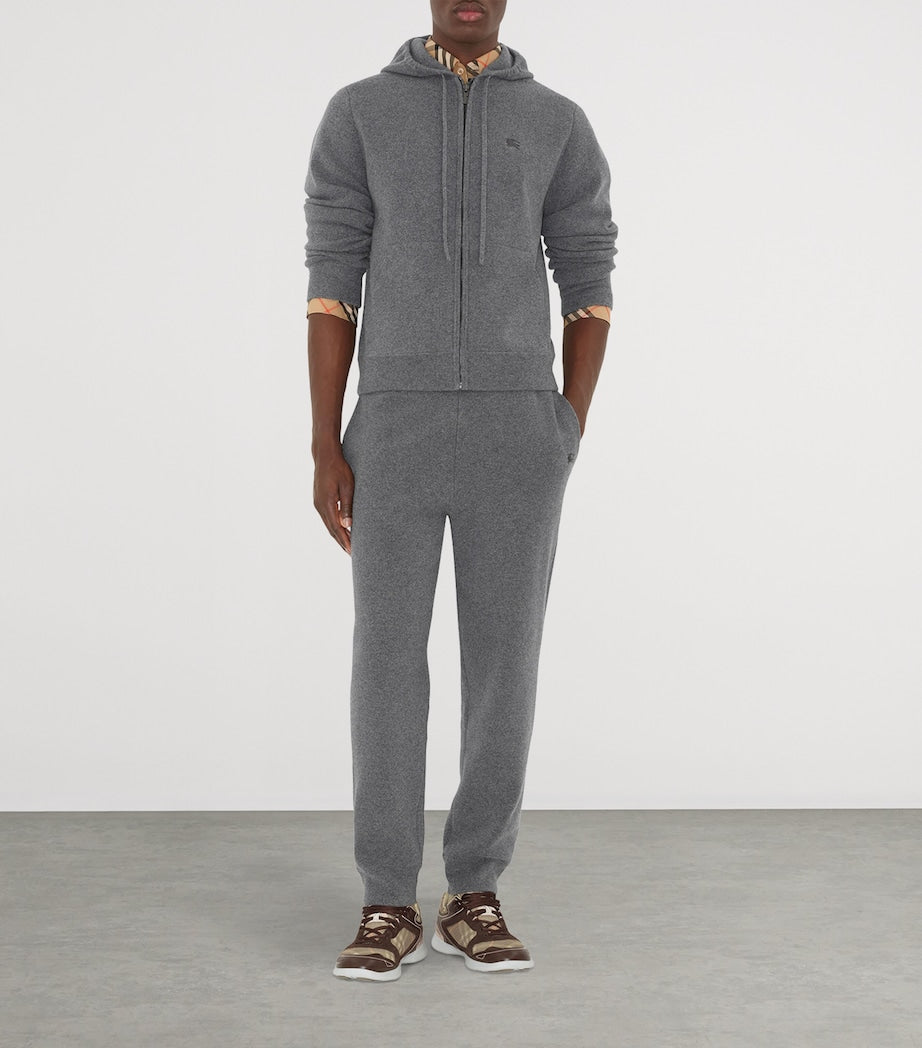 Burberry Grey Cashmere-Blend Zip-Up Slim Hoodie